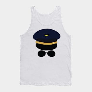 Capita's hat with glasses great for airline pilots Tank Top